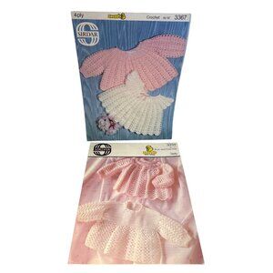 Sirdar Snuggly Baby Crochet & Knit Patterns 3367 & 3334 Cardigan Angel Tops